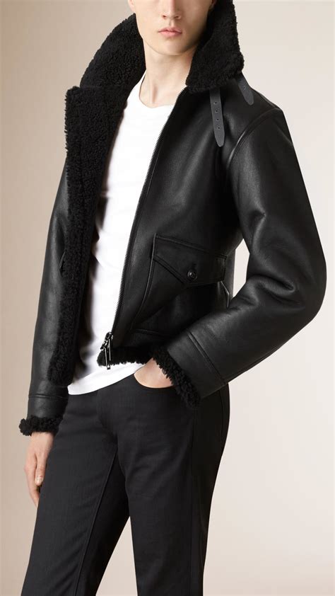 burberry oversized shearling coat|Burberry men's shearling jacket.